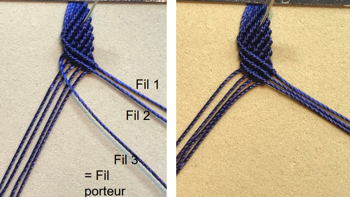 Bracelet homme en micro macramé : Etape 21