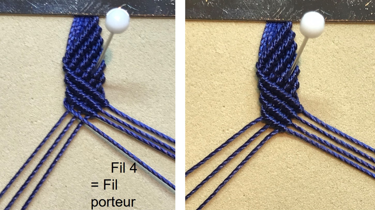 Bracelet homme en micro macramé : Etape 22