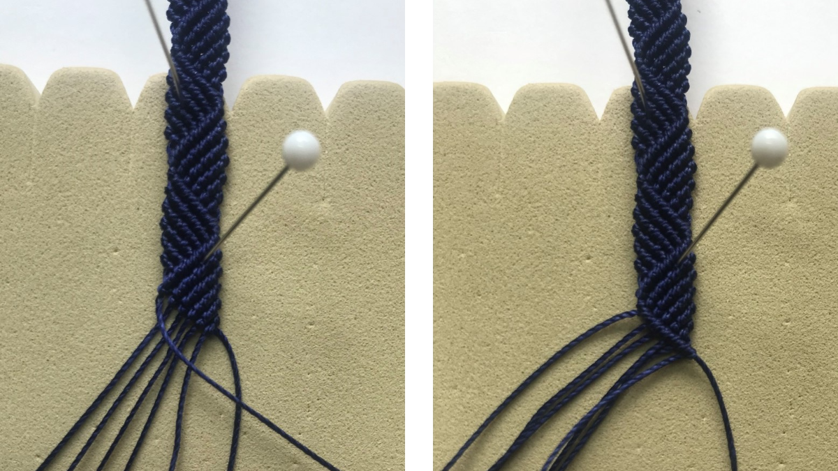 Bracelet homme en micro macramé : Etape 29