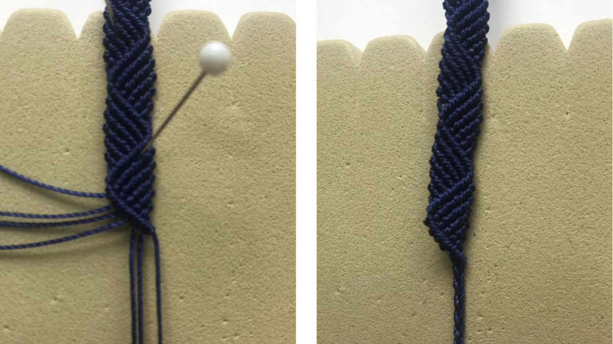 Bracelet homme en micro macramé : Etape 30