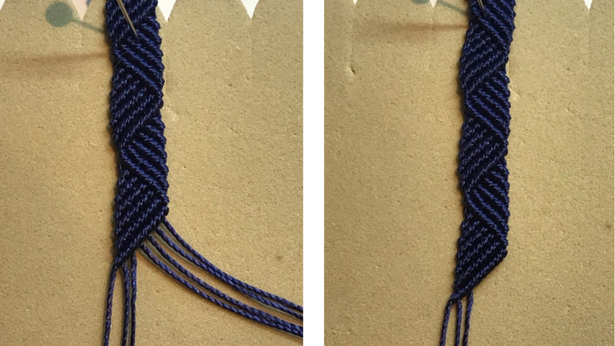 Bracelet homme en micro macramé : Etape 31