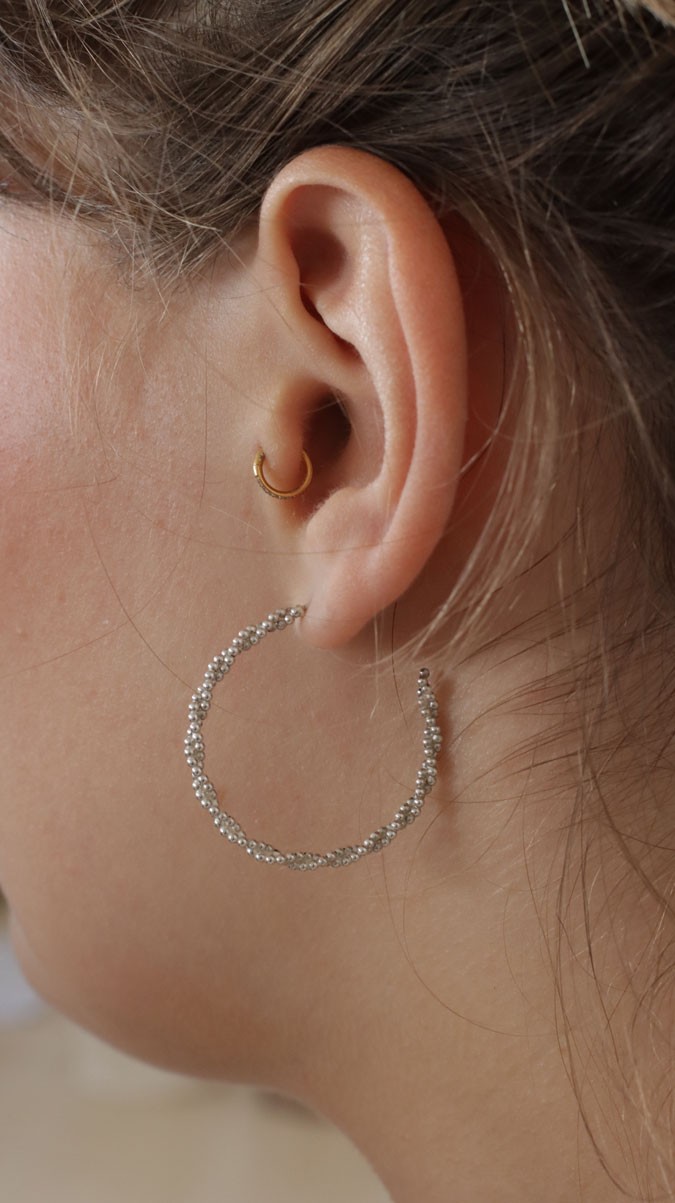 Tuto - Boucles d'oreilles créoles torsadées en argent 925