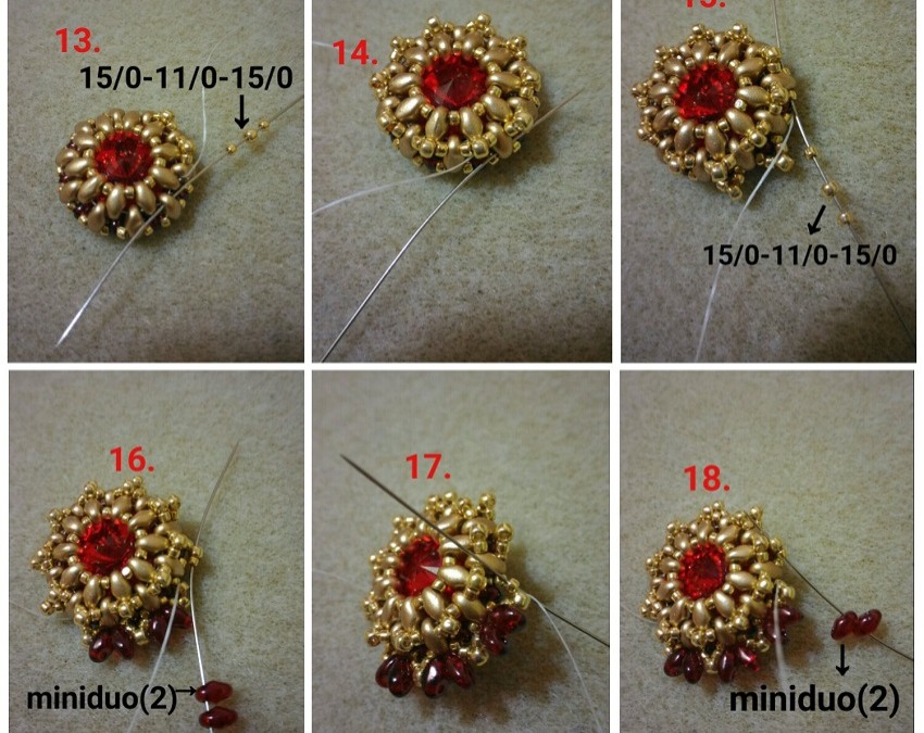 Boucles d'oreilles avec MiniDuo, Arcos® et cabochon PureCrystal ® : Etape 3 Boucles d'oreilles avec MiniDuo, Arcos® et cabochon PureCrystal ® : Etape 3