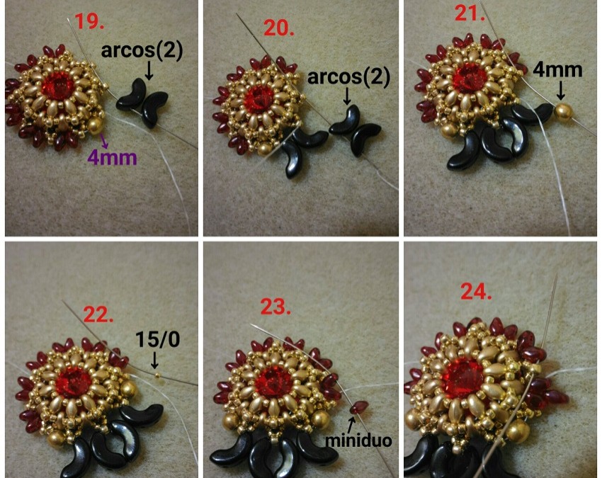 Boucles d'oreilles avec MiniDuo, Arcos® et cabochon PureCrystal ® : Etape 4 Boucles d'oreilles avec MiniDuo, Arcos® et cabochon PureCrystal ® : Etape 4