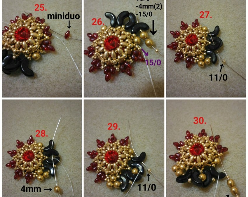 Boucles d'oreilles avec MiniDuo, Arcos® et cabochon PureCrystal ® : Etape 5 Boucles d'oreilles avec MiniDuo, Arcos® et cabochon PureCrystal ® : Etape 5