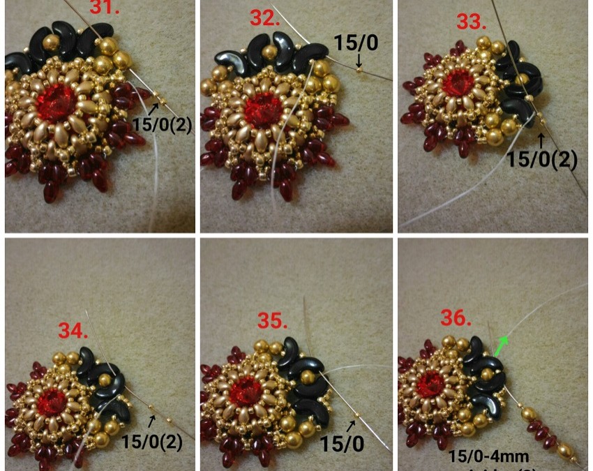 Boucles d'oreilles avec MiniDuo, Arcos® et cabochon PureCrystal ® : Etape 6 Boucles d'oreilles avec MiniDuo, Arcos® et cabochon PureCrystal ® : Etape 6