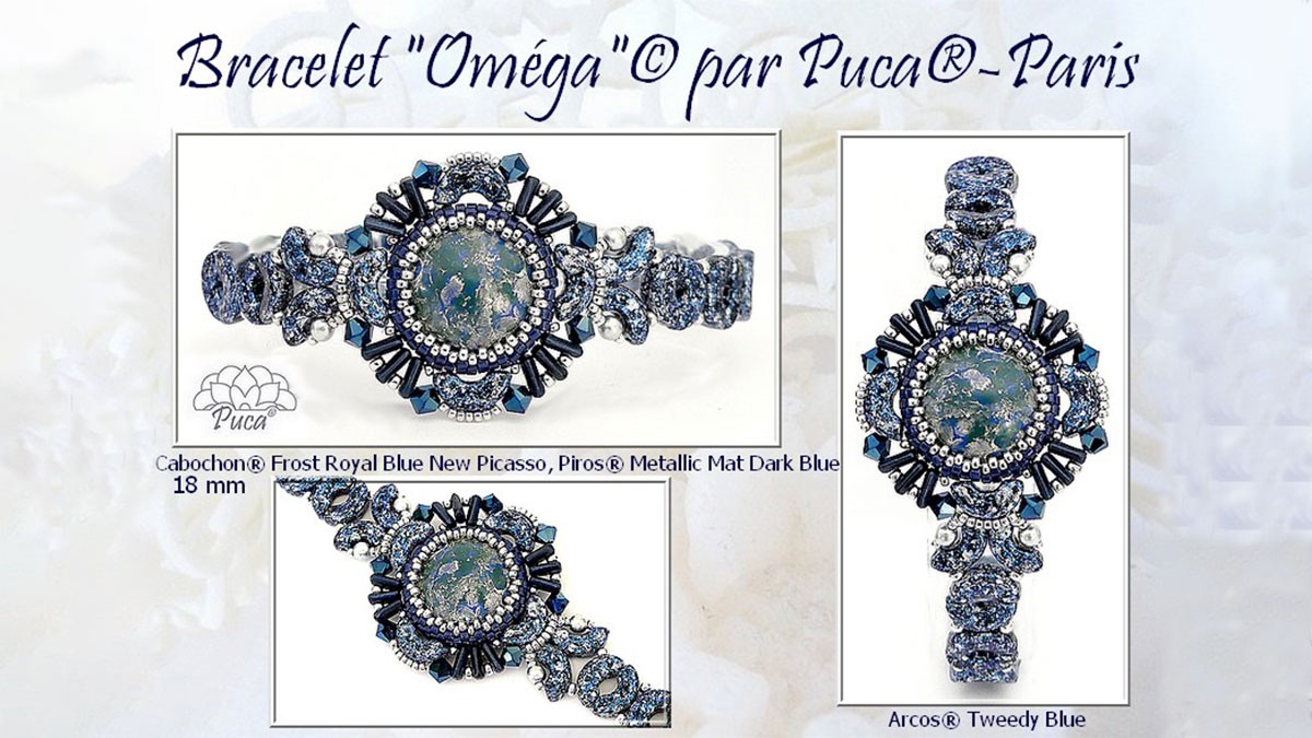 Schéma Bracelet Oméga avec cabochon par Puca®