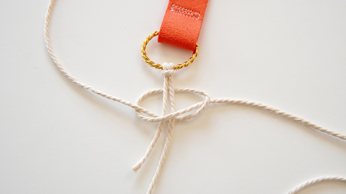 Tuto anse de sac suédine et macramé : Etape 3