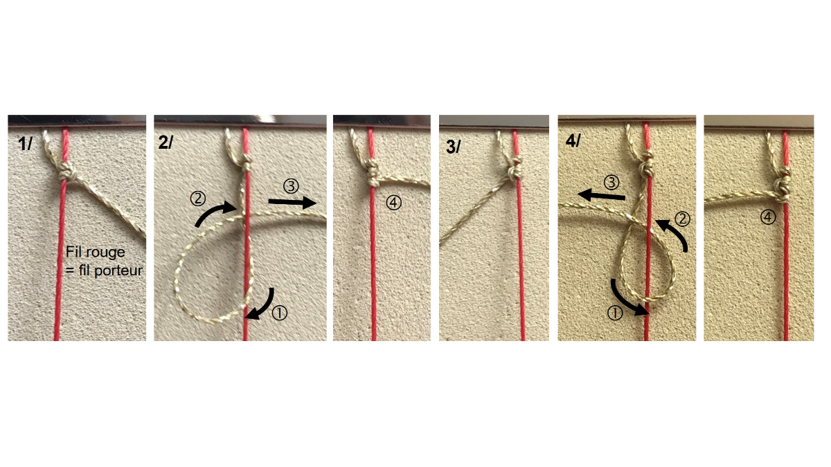 Bracelet en micro-macramé et pierres gemmes : Etape 4