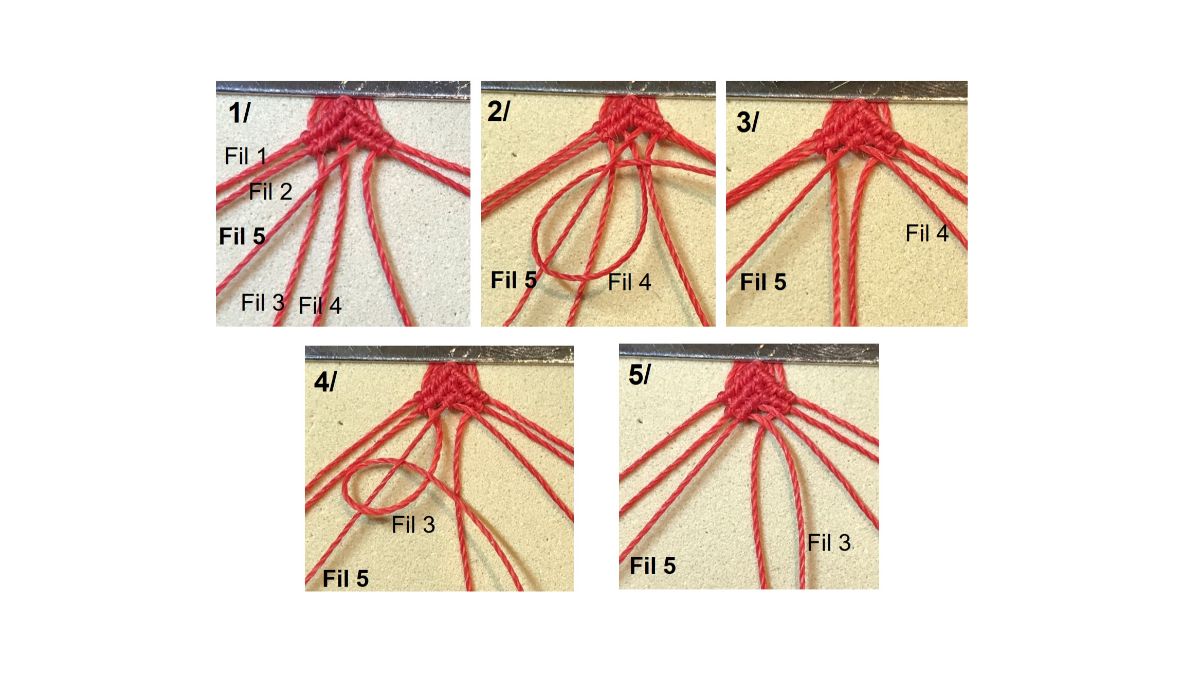 Bracelet en micro-macramé et pierres gemmes : Etape 12