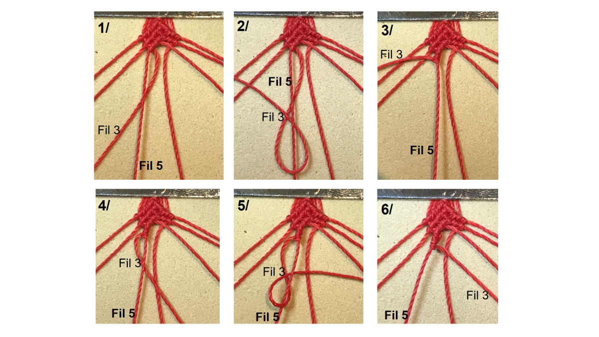 Bracelet en micro-macramé et pierres gemmes : Etape 13