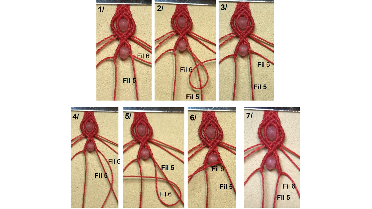 Bracelet en micro-macramé et pierres gemmes : Etape 28