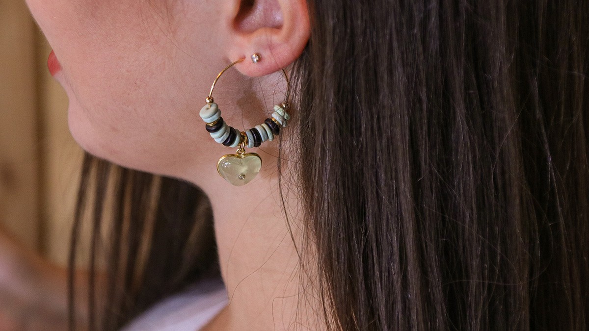 Tuto facile créoles en pierre gemme prehnite