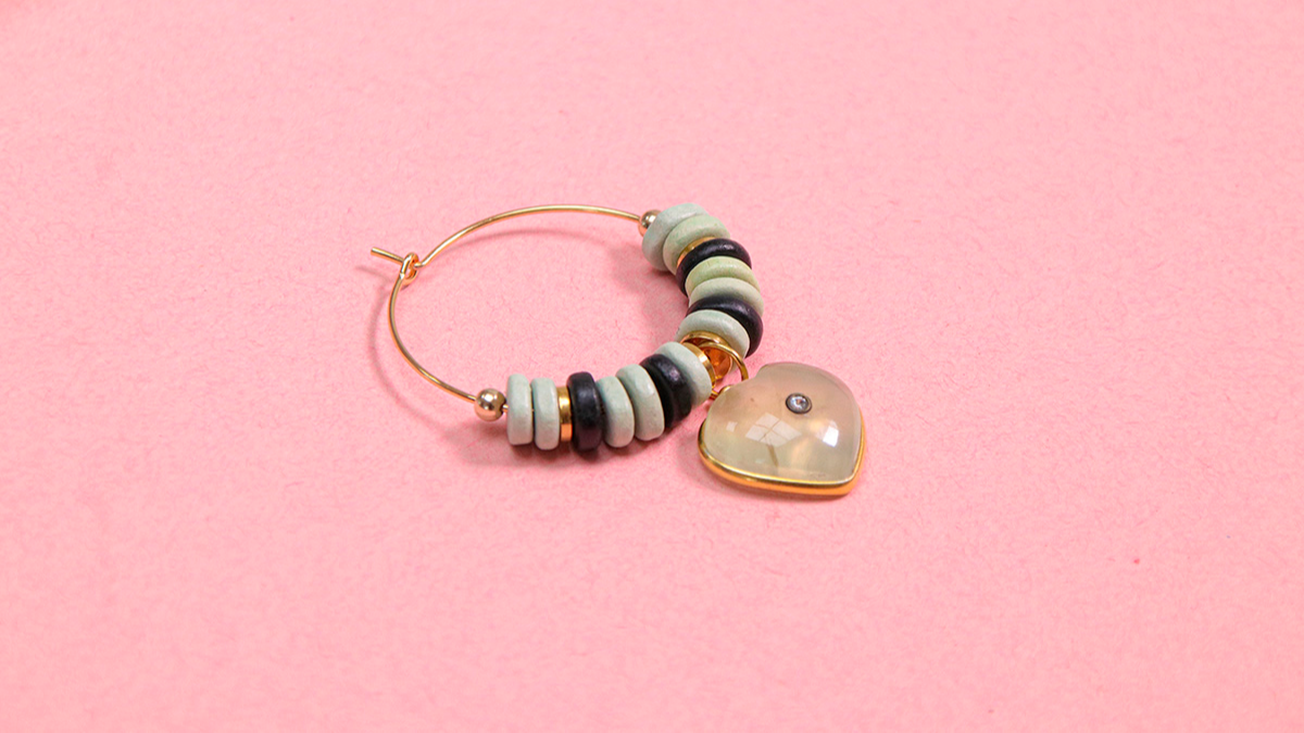 Tuto facile créoles en pierre gemme prehnite : Etape 5