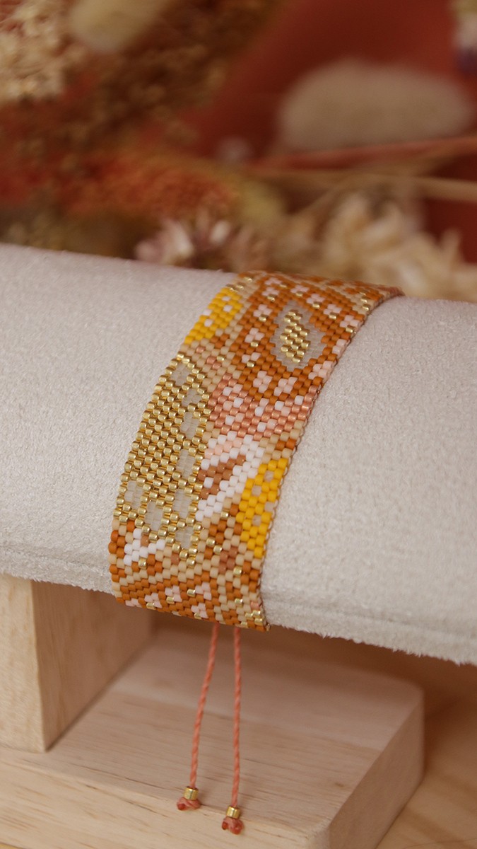 Schéma Bracelet manchette automnal en peyote impair Schéma Bracelet manchette automnal en peyote impair