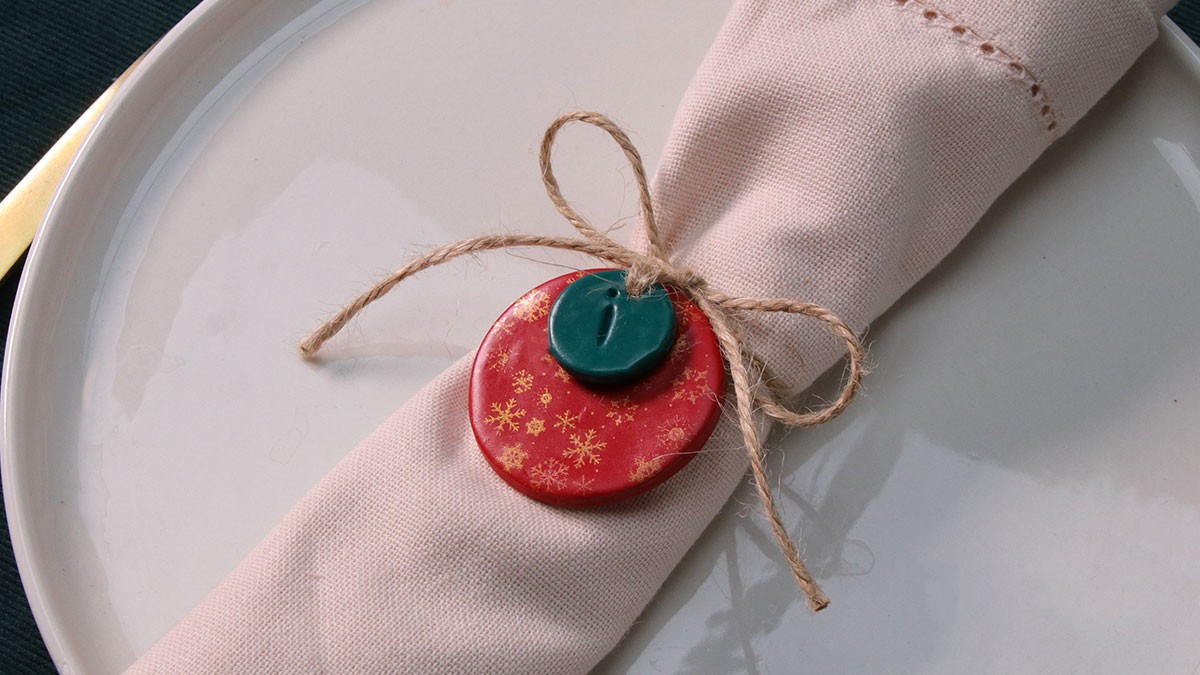 DIY Déco de Noël en pâte polymère avec silkscreen