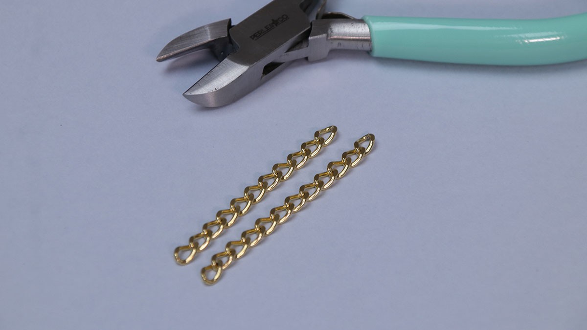 Bracelet intercalaire fleur et chaîne maille : Etape 1