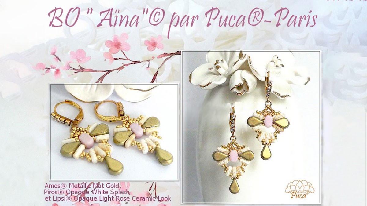 Boucles d'oreilles Aïna avec perles Amos par Puca®