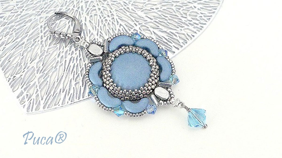 Schéma Boucles d'oreilles Noélia avec cabochon par Puca®