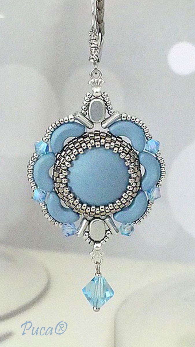 Schéma Boucles d'oreilles Noélia avec cabochon par Puca®