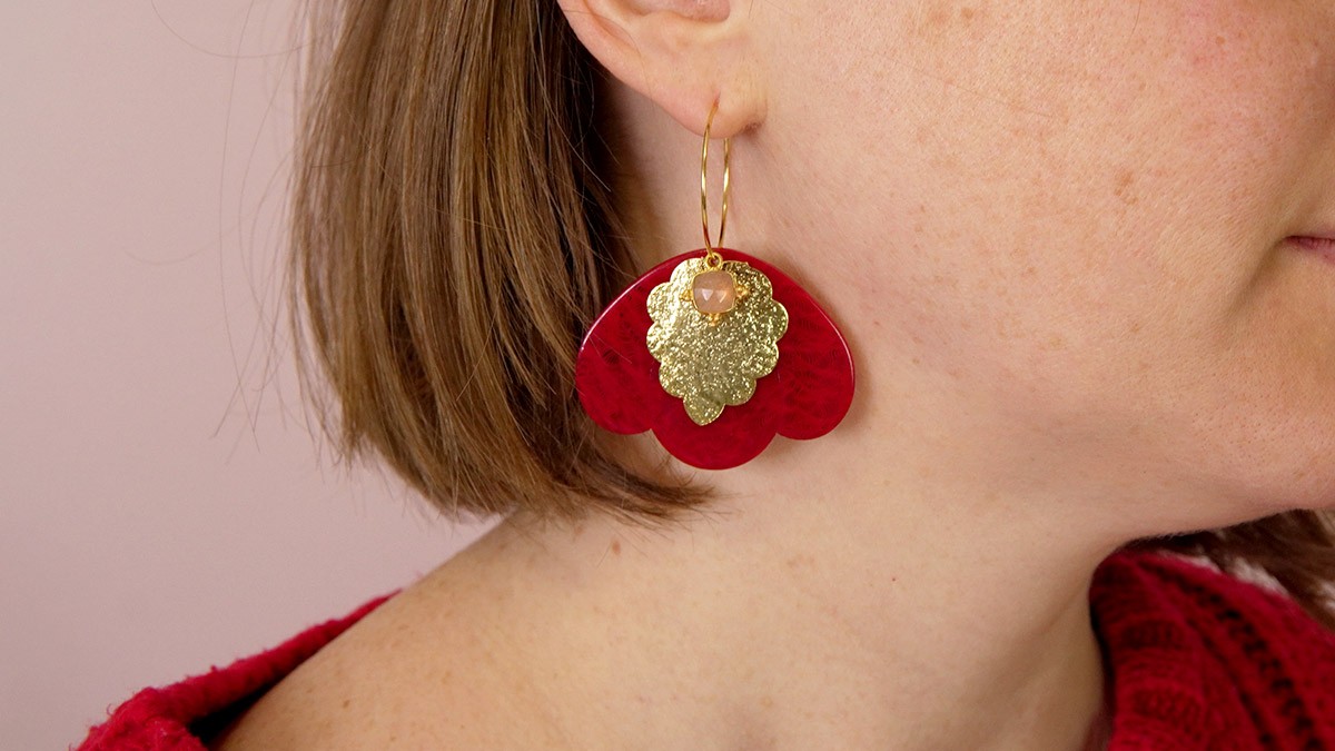 Boucles D'oreilles Pétales Irrégulières En Alliage émaillé - Design Fleur Tendance, Couleur Blanc