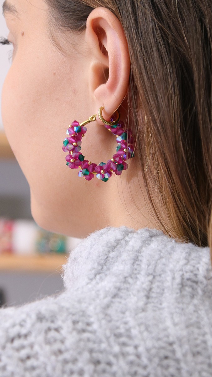 Schéma Créoles fleurs DIY en perles toupies