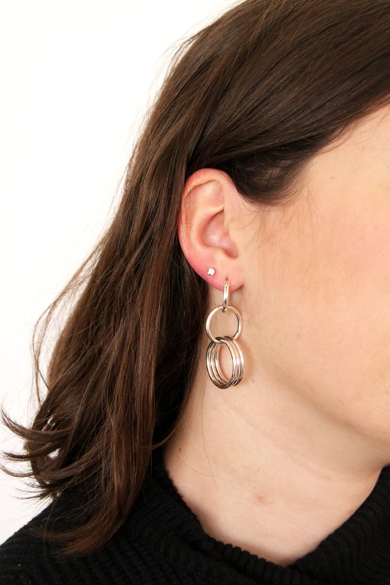 Schéma Tuto - Faire des boucles d'oreilles multi anneaux en argent 925