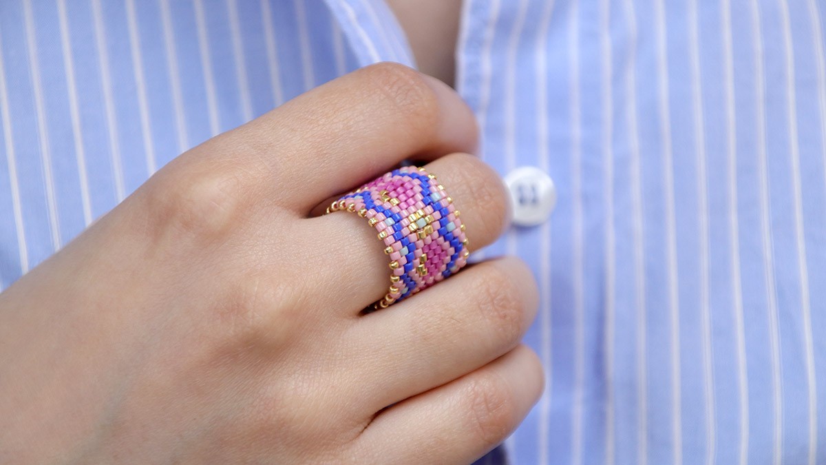 Schéma Grille de tissage Bague Miyuki en Peyote circulaire