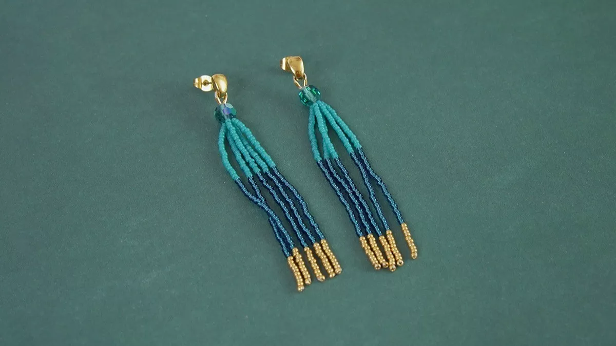 Schéma Boucles d'oreilles pendantes en perles de rocailles Miyuki