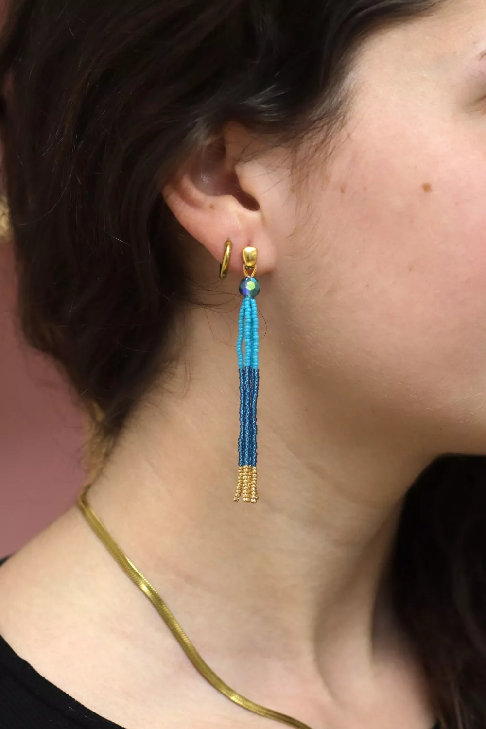 Schéma Boucles d'oreilles pendantes en perles de rocailles Miyuki