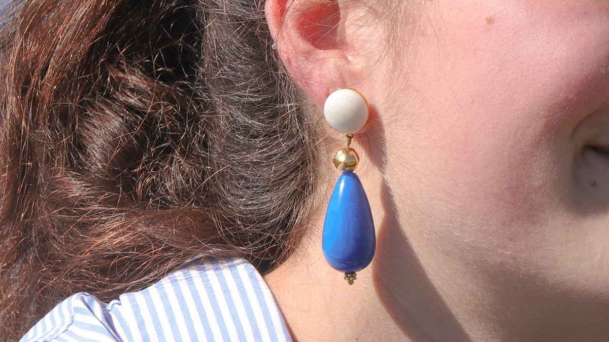 Schéma Boucles d'oreilles avec perles poire en résine