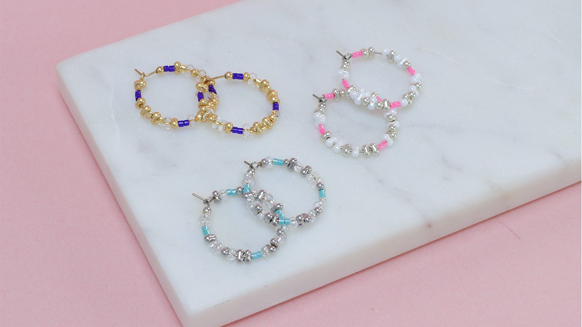 Schéma Créoles en perles Miyuki Berry Beads et Miyuki Delica
