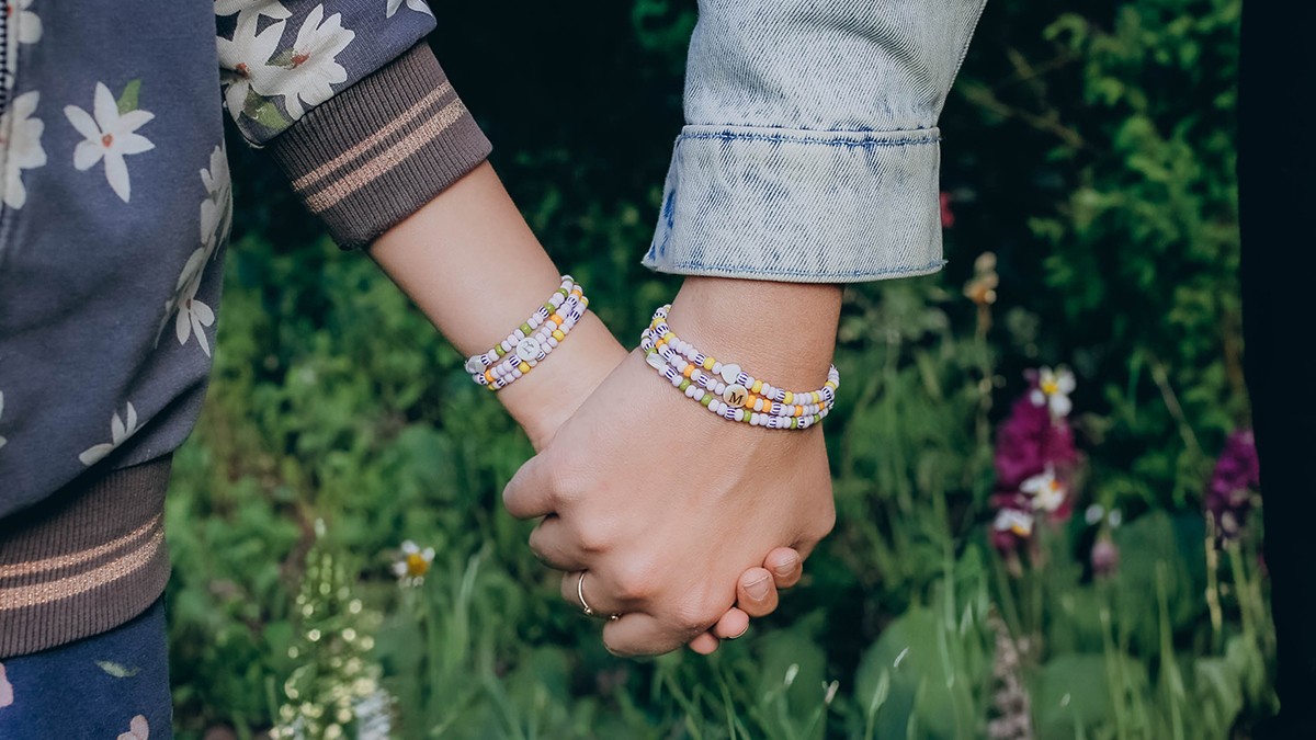 Bracelet Perles Et Laiton Ajustable H&Co – Orange Vif, Sans Fermoir, Style Bohème Et Unique