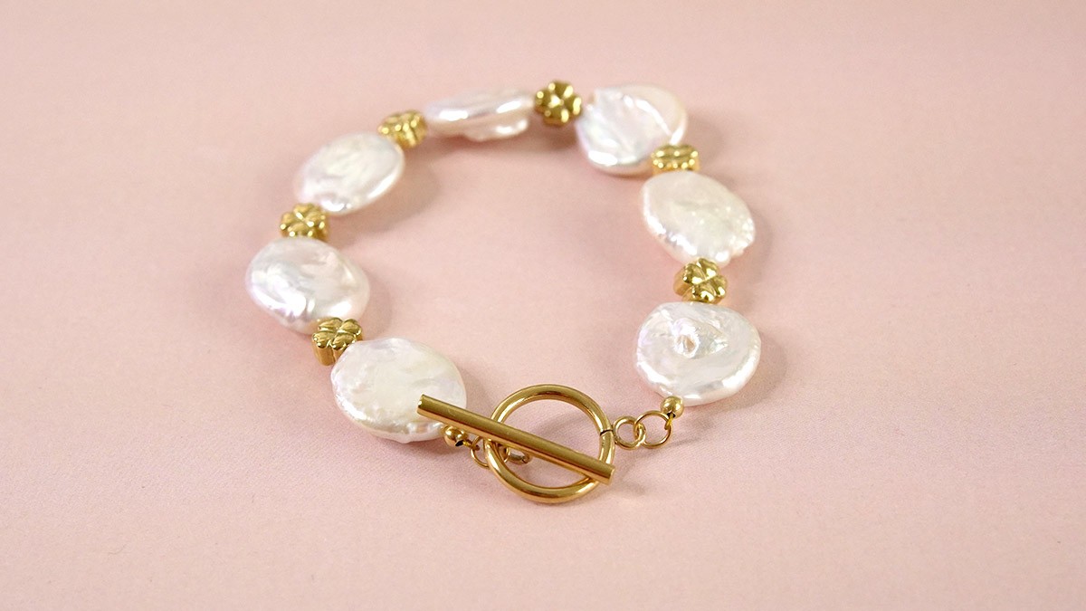 Bracelet Palets en perles d'eau douce : Etape 3