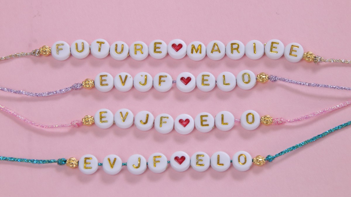 Bracelets EVJF avec fil métallisé et perles lettres : Etape 5 Bracelets EVJF avec fil métallisé et perles lettres : Etape 5