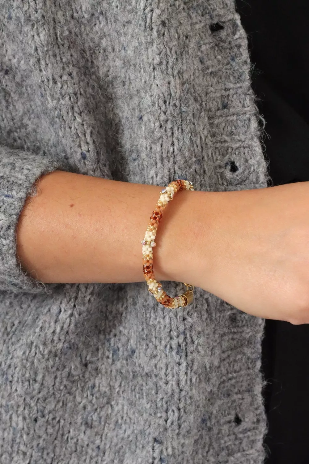 Schéma Bracelet CRAW stitch en perles de rocailles