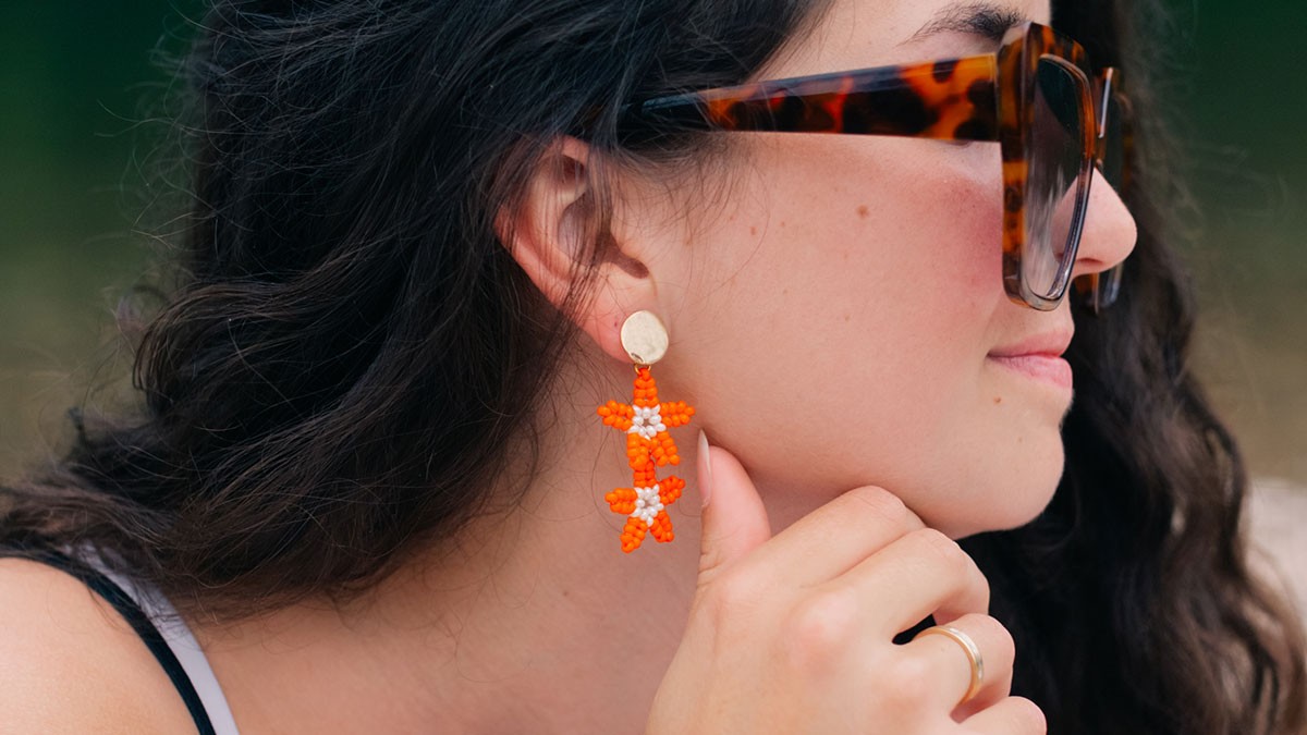 Boucles d'oreilles pendantes en étoile de mer