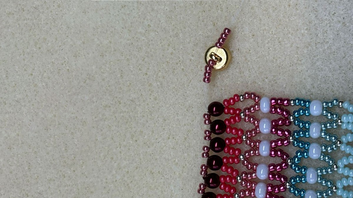 Collier netting en rocailles 11/0 : Etape 12