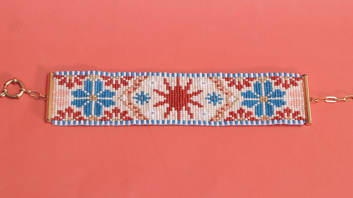 Schéma Bracelet tissage Miyuki Soleil au métier à tisser Schéma Bracelet tissage Miyuki Soleil au métier à tisser