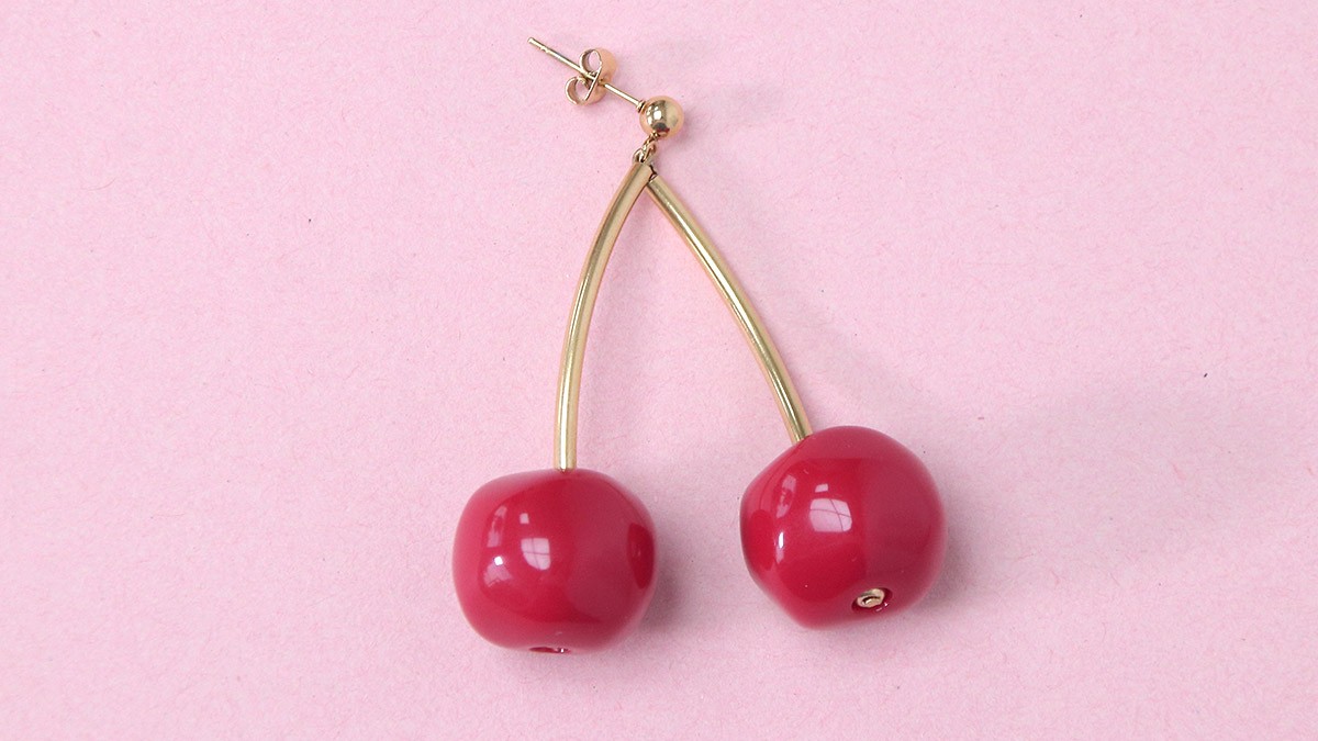 Boucles D'oreilles En Forme De Cerises - Neuf Sans Emballage