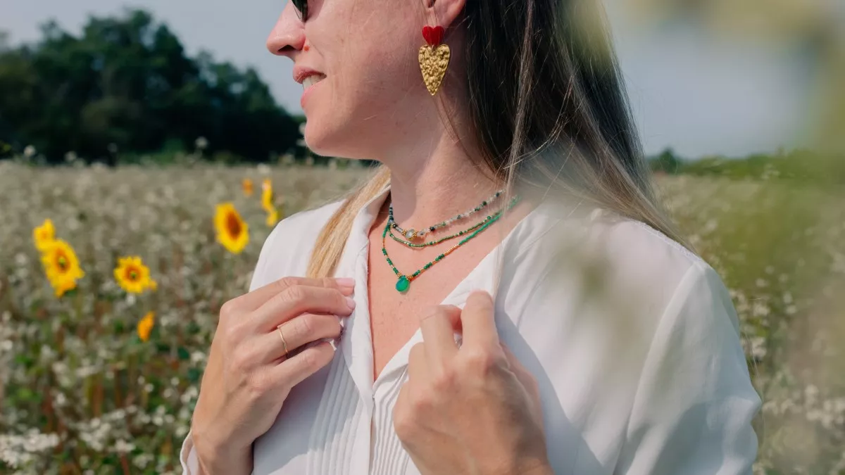 Schéma 3 colliers faciles en pierres naturelles et perles Miyuki vertes