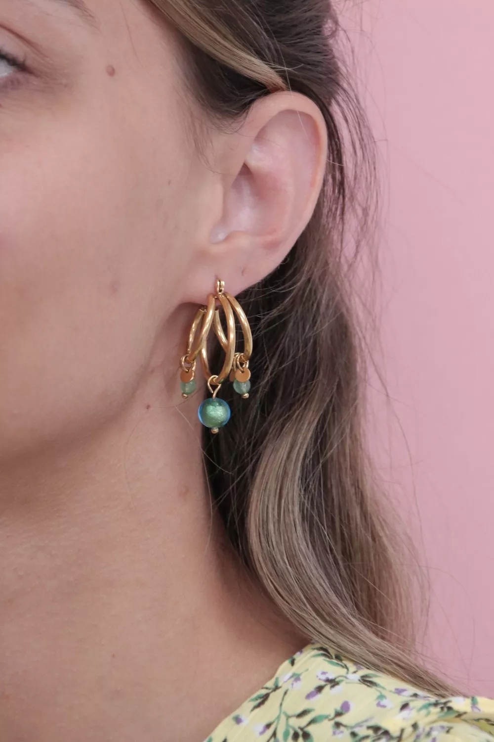 Boucles D'oreilles Boule En Verre De Murano – Bleu Clair, Fait Main En Italie – Certificat D’authenticité Inclus