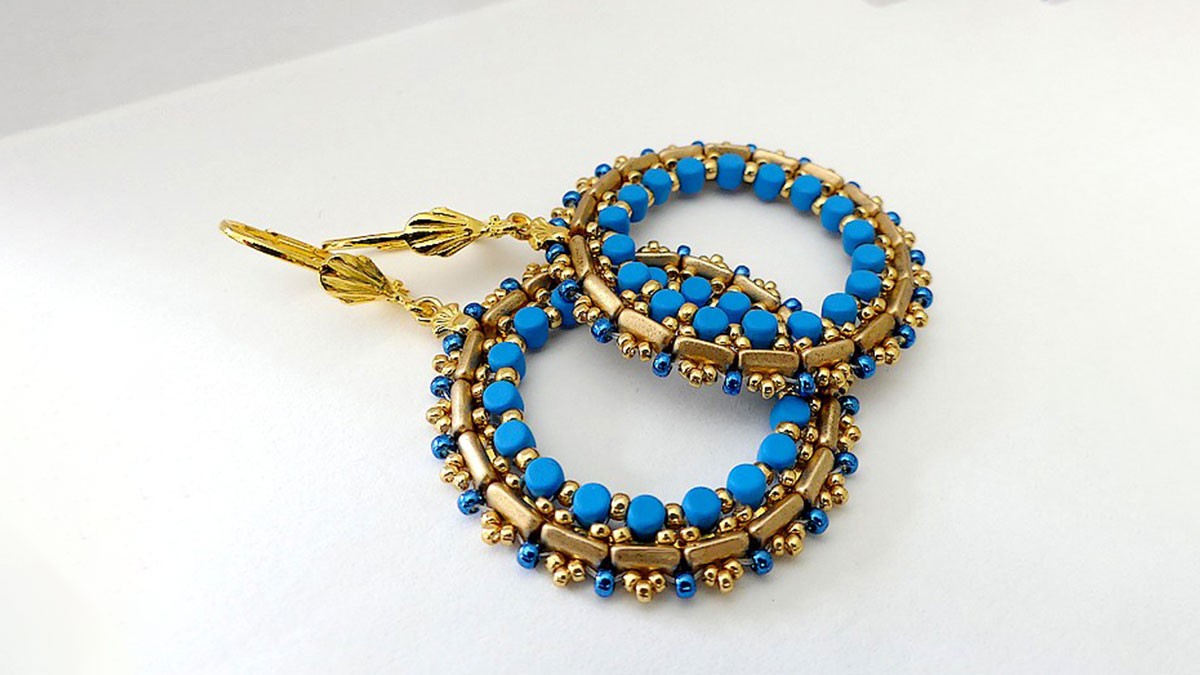 Schéma Boucles d'oreilles Caprice avec perles Minos par Puca® Schéma Boucles d'oreilles Caprice avec perles Minos par Puca®