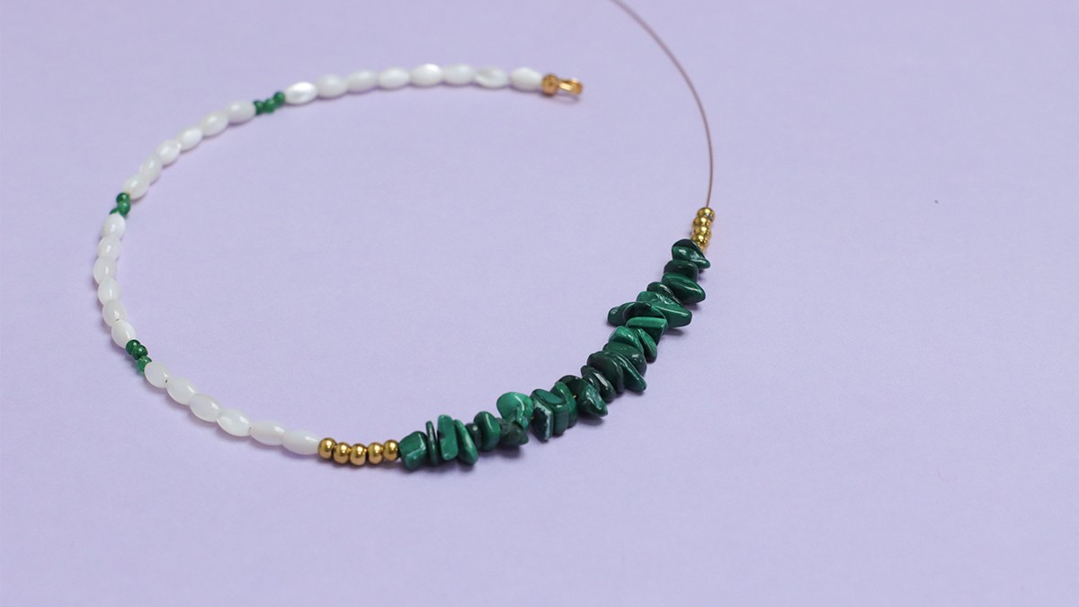 Collier Vintage 3 Rangs Perles Vert D'eau Nacré Entrelacées - Modèle Unique 128 - Occasion