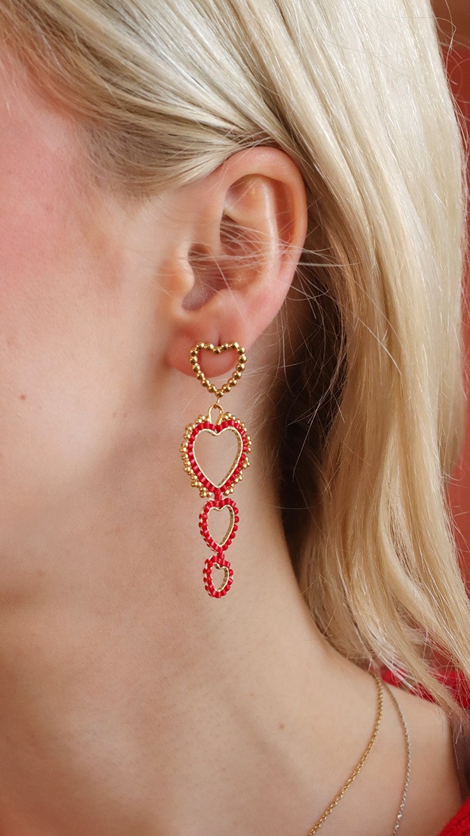Schéma Boucles d'oreilles coeur Miyuki en Brick Stitch