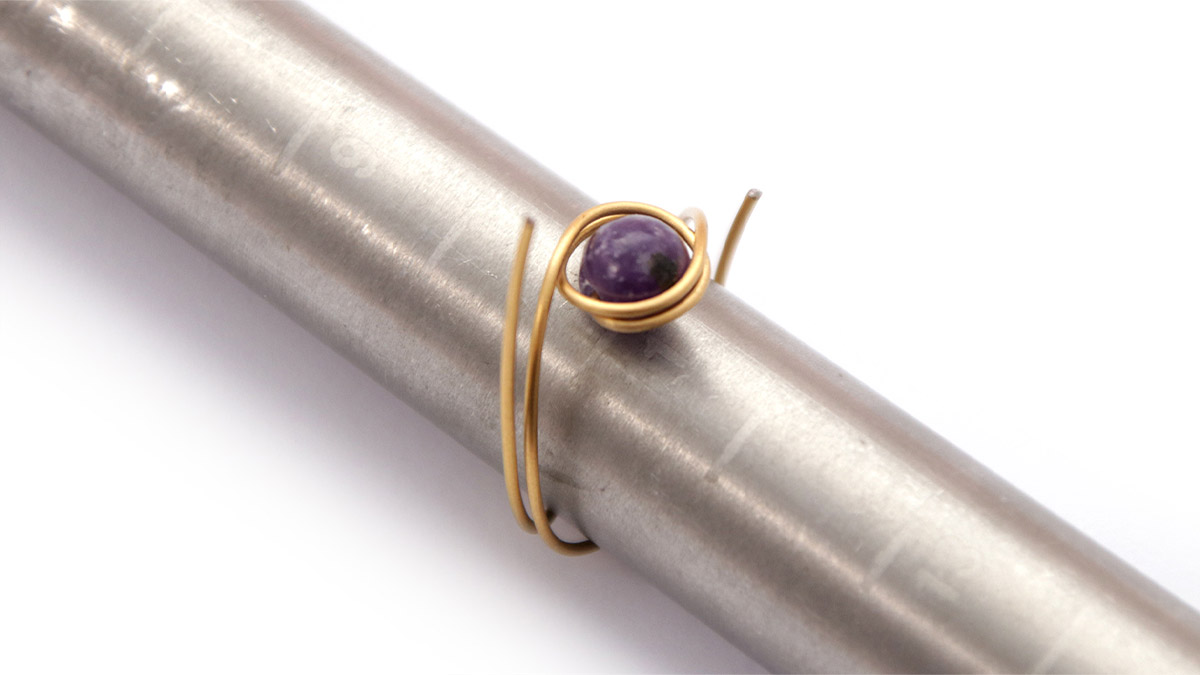 Bague Aigue-Marine en fil Métallique : Etape 5