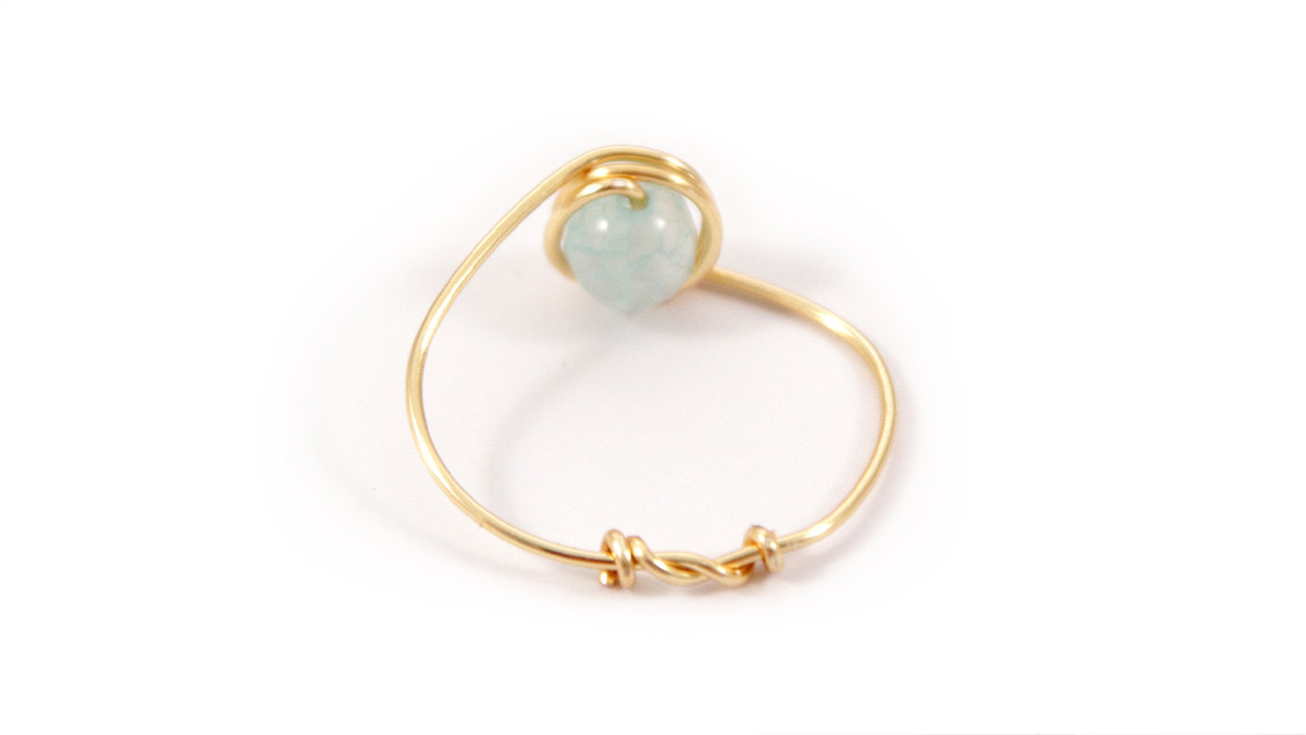 Bague Aigue-Marine en fil Métallique : Etape 7