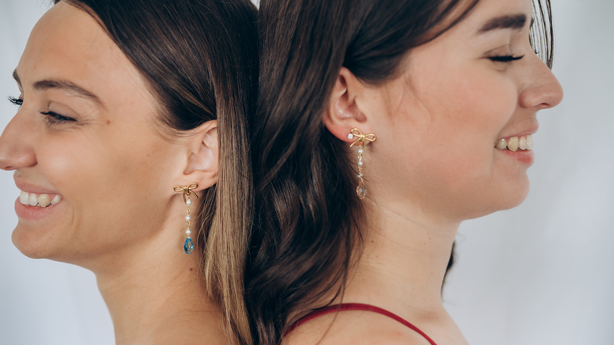 Schéma Boucles d'oreilles pendantes en perles d'eau douce et goutte PureCrystal