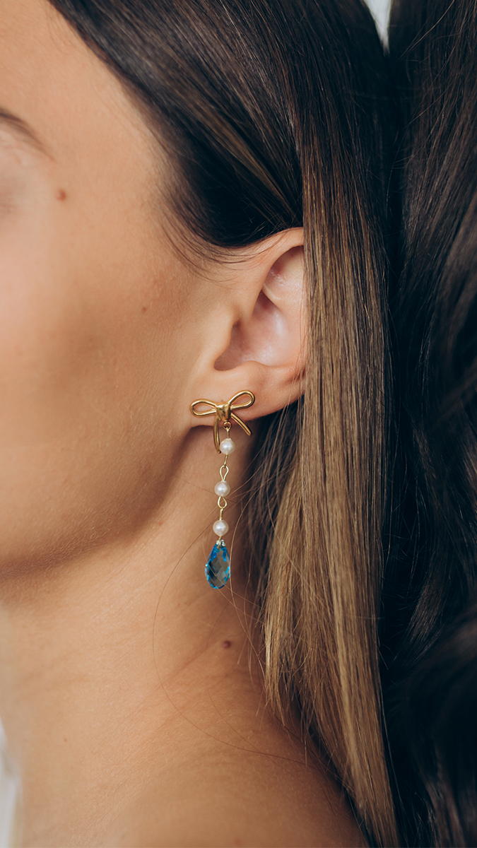 Schéma Boucles d'oreilles pendantes en perles d'eau douce et goutte PureCrystal