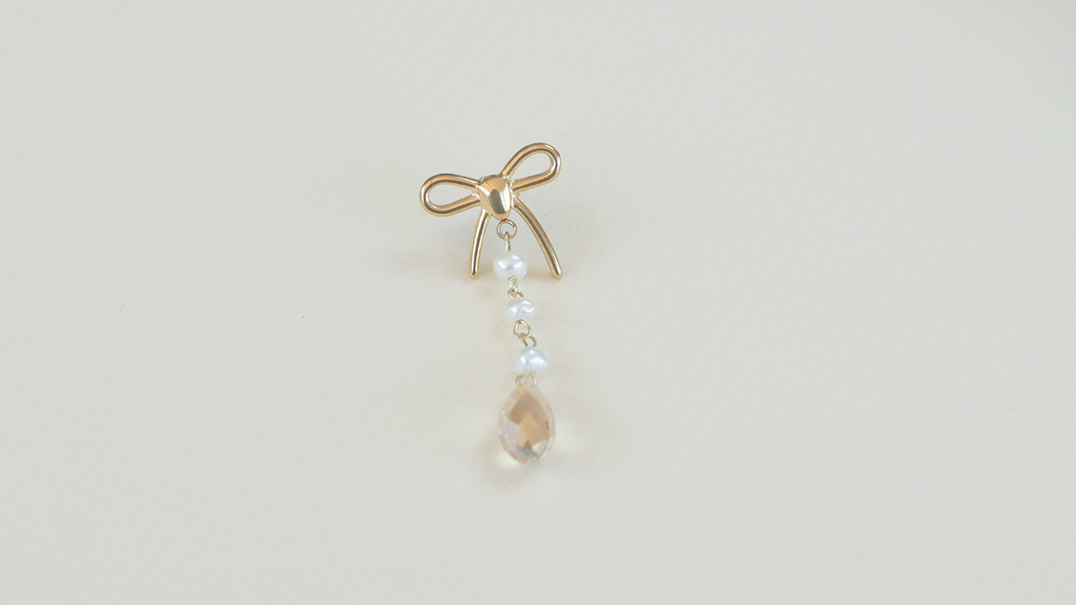 Boucles d'oreilles pendantes en perles d'eau douce et goutte PureCrystal : Etape 7